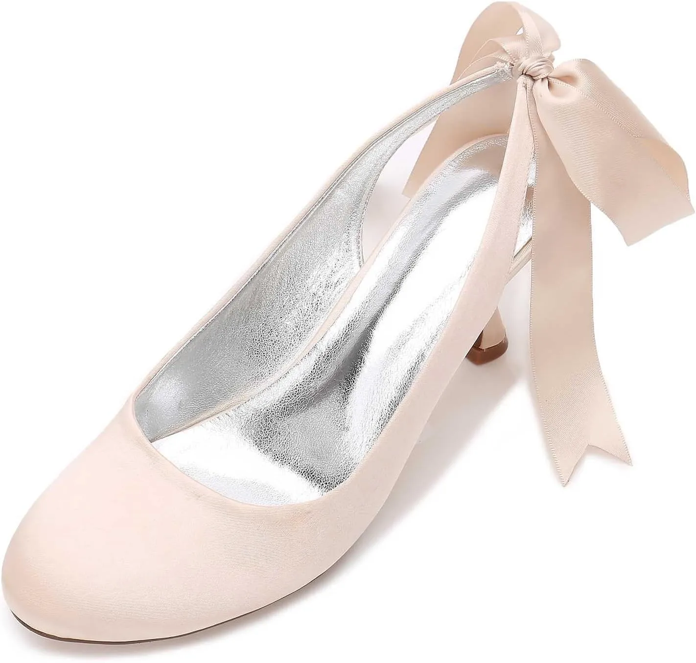 Women's Mary Jane Low Kitten Heel Pumps Closed Toe Slip On Dress Office Work Bridal Wedding Party Shoes