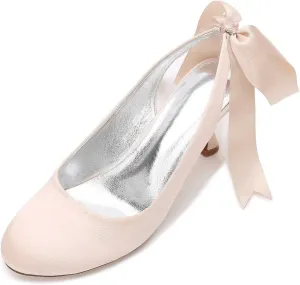 Women's Mary Jane Low Kitten Heel Pumps Closed Toe Slip On Dress Office Work Bridal Wedding Party Shoes