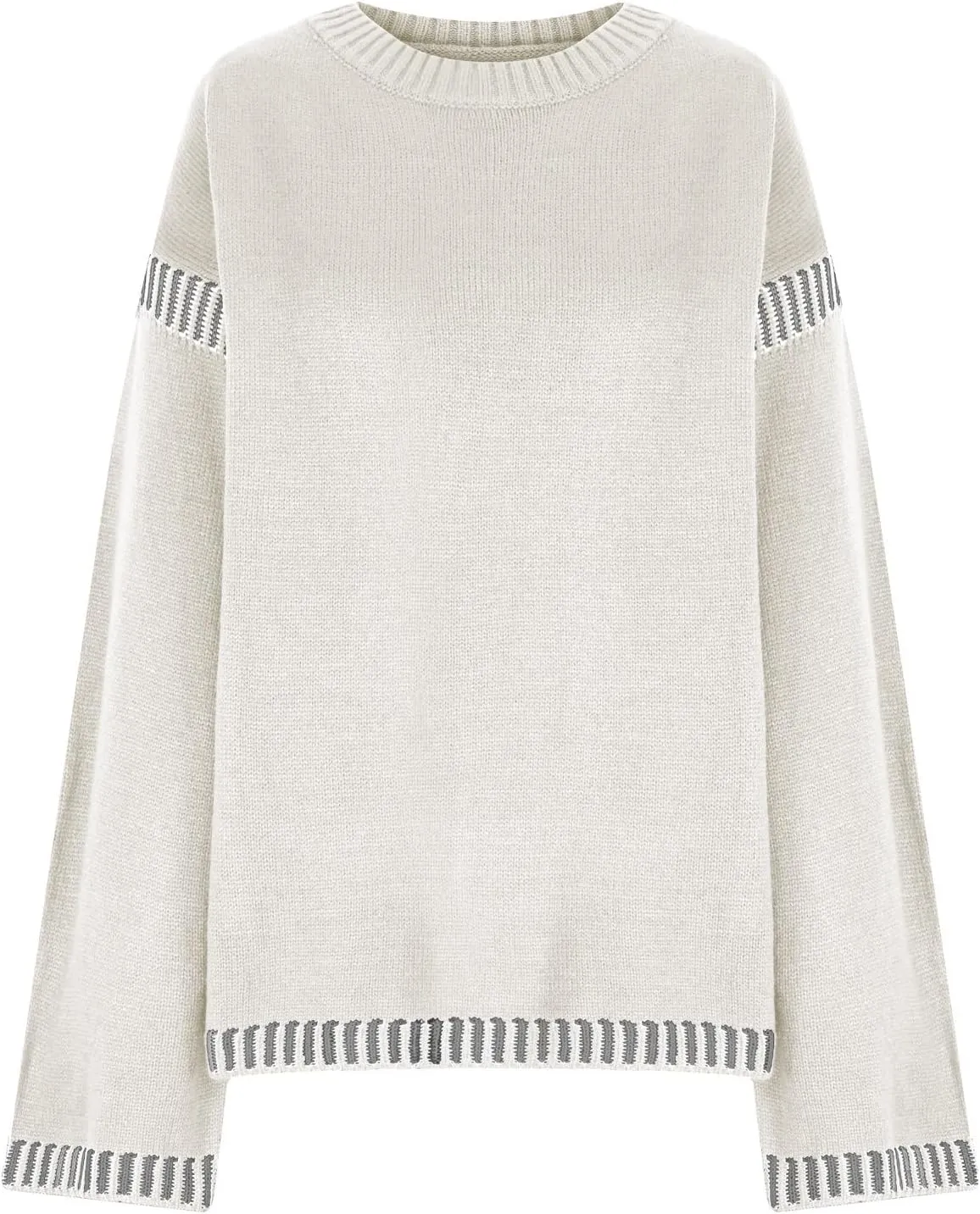Womens Oversized Crewneck Sweatshirts Trendy 2024 Fall Long Sleeve Loose Knitted Pullover Sweater Tops Winter Outfits