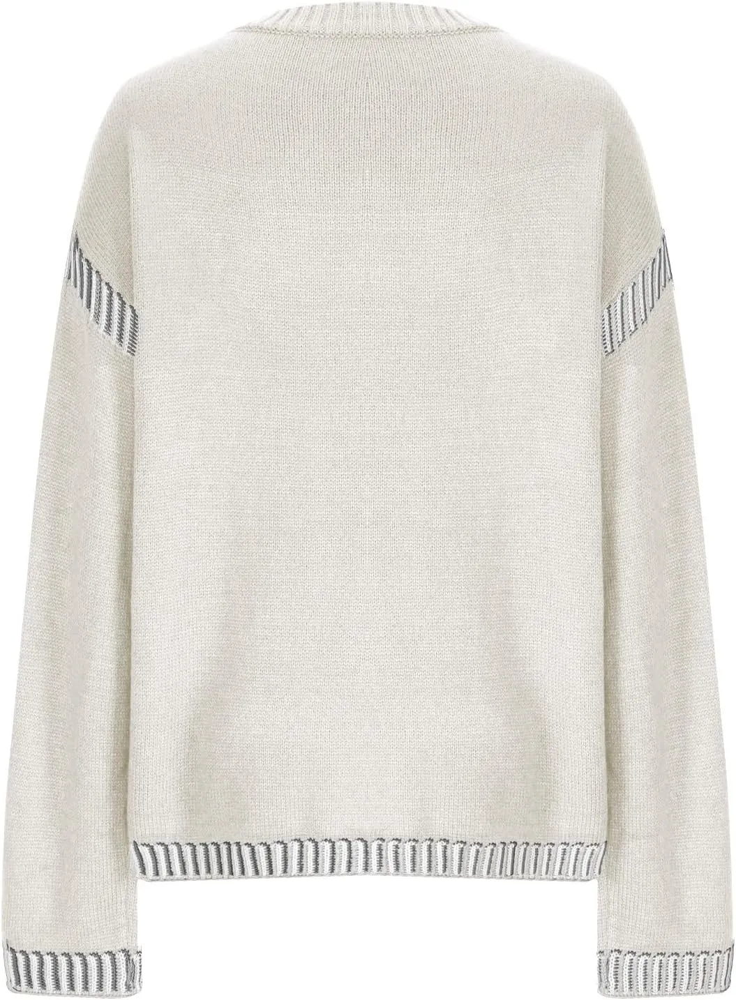 Womens Oversized Crewneck Sweatshirts Trendy 2024 Fall Long Sleeve Loose Knitted Pullover Sweater Tops Winter Outfits
