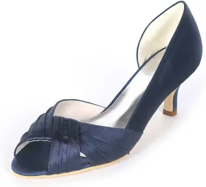 Women's Peep Toe Low Kitten Heel Sandals - Perfect Wedding Pumps for Elegant Bridal & Formal Events