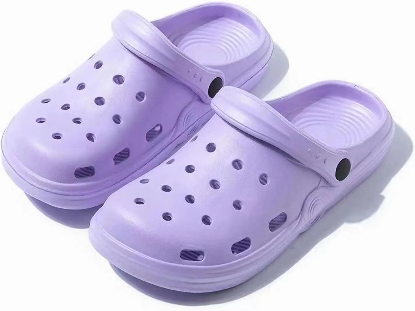Women's Plus Size Wide Width Flat Slide Sandals Summer Breathable Eva Lightweight Beach Casual Closed-Toe Shoes Hole Cavity Design Size 9 10-11 - Purple, Pink, White, Green