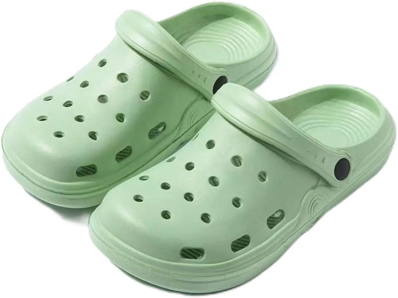 Women's Plus Size Wide Width Flat Slide Sandals Summer Breathable Eva Lightweight Beach Casual Closed-Toe Shoes Hole Cavity Design Size 9 10-11 - Purple, Pink, White, Green