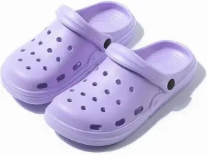 Women's Plus Size Wide Width Flat Slide Sandals Summer Breathable Eva Lightweight Beach Casual Closed-Toe Shoes Hole Cavity Design Size 9 10-11 - Purple, Pink, White, Green