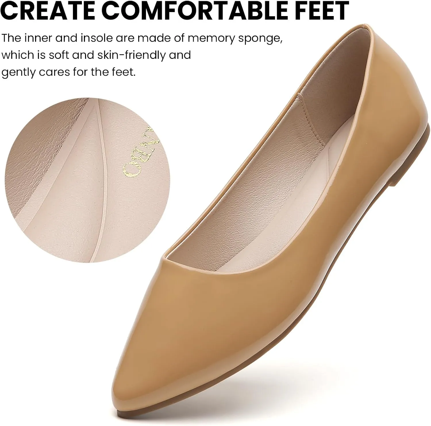 Women's Pointy Toe Loafer Flat Comfortable Faux Suede Work Shoes, Cute Penny Loafer Slip On Ballet Flat