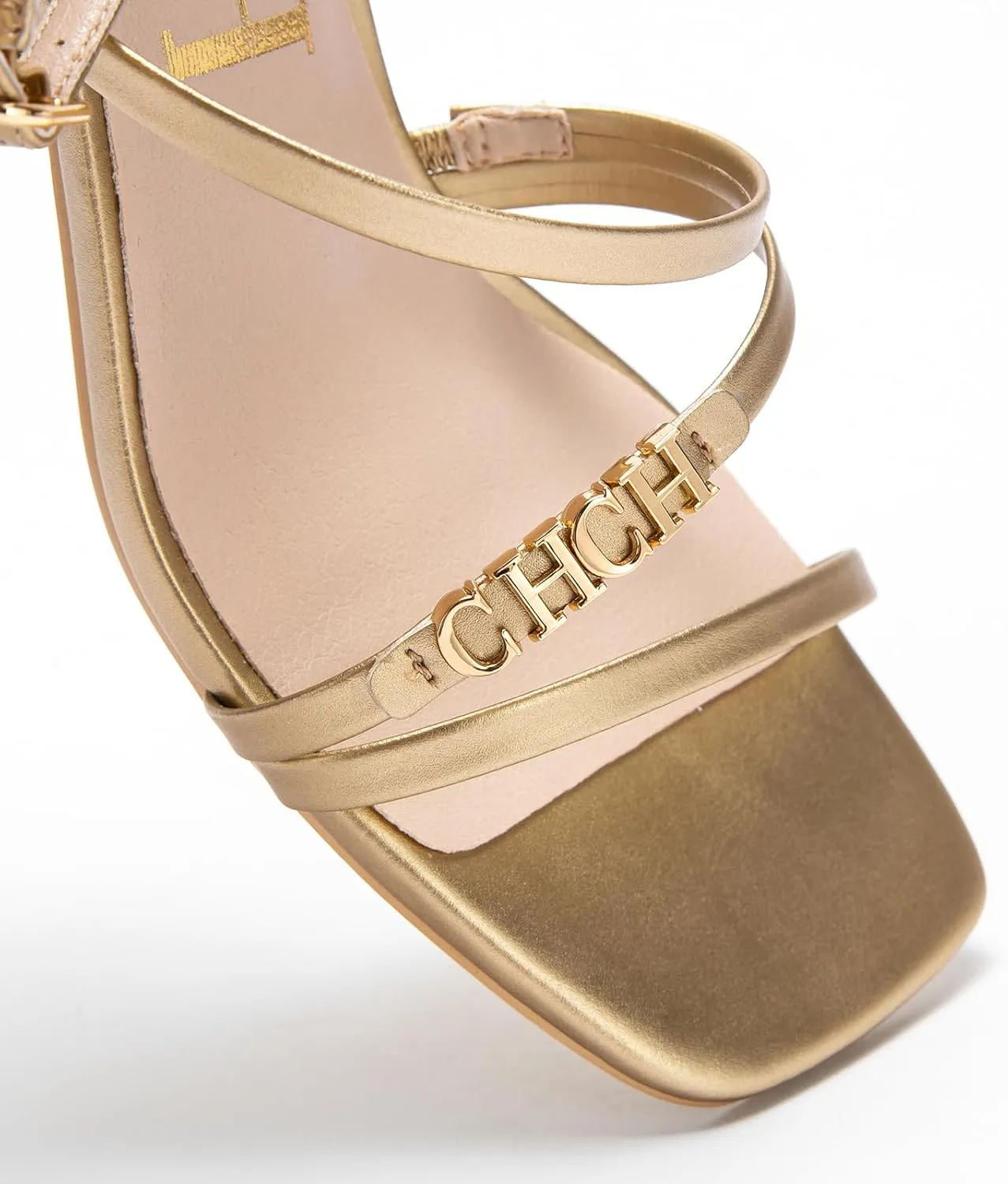 Women's Sandals Summer Square Toe Root Dress Shoes 5cm Strap High Heels Suitable for Dances Parties and Weddings