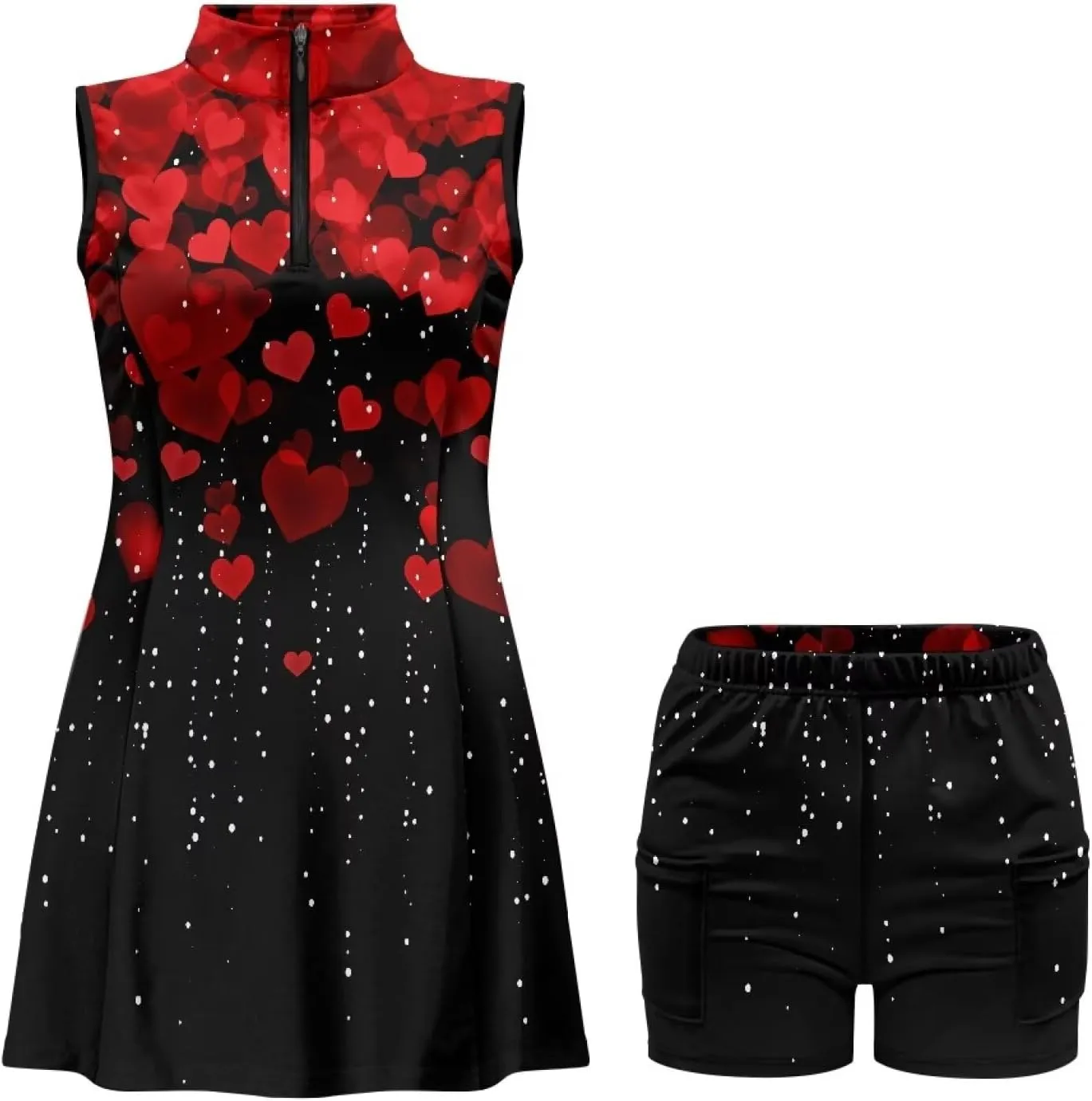 Women's Sleeveless Tennis Dress Collared Zip Up Athletic Golf Dresses Stylish Sports Workout Outfits