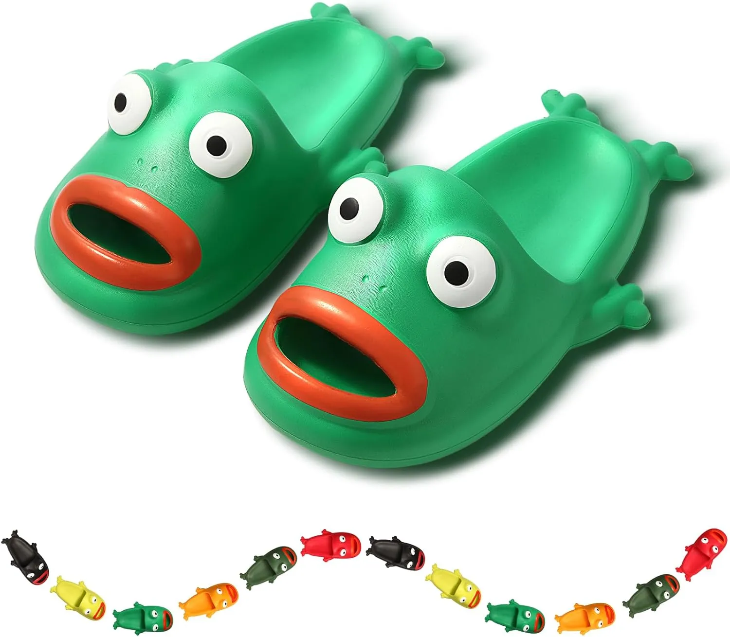 Womens Slides,Cloud Slides for Women Men,Frog Slippers,Frog Flip Flops,Funny House Slide Sandals for Beach Pool Shower Outdoor Indoor