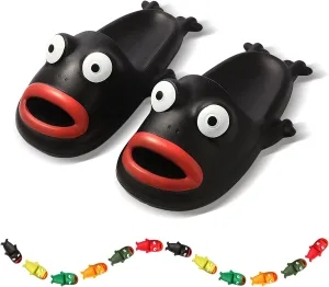 Womens Slides,Cloud Slides for Women Men,Frog Slippers,Frog Flip Flops,Funny House Slide Sandals for Beach Pool Shower Outdoor Indoor