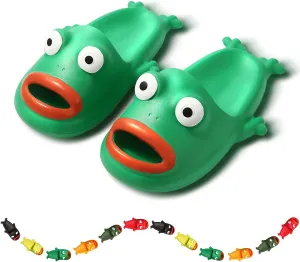 Womens Slides,Cloud Slides for Women Men,Frog Slippers,Frog Flip Flops,Funny House Slide Sandals for Beach Pool Shower Outdoor Indoor