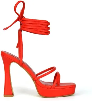 Womens Strappy Platform High Heel Sandals Ladies Lace Up Straps Party Evening Shoes Size