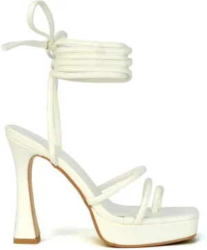 Womens Strappy Platform High Heel Sandals Ladies Lace Up Straps Party Evening Shoes Size