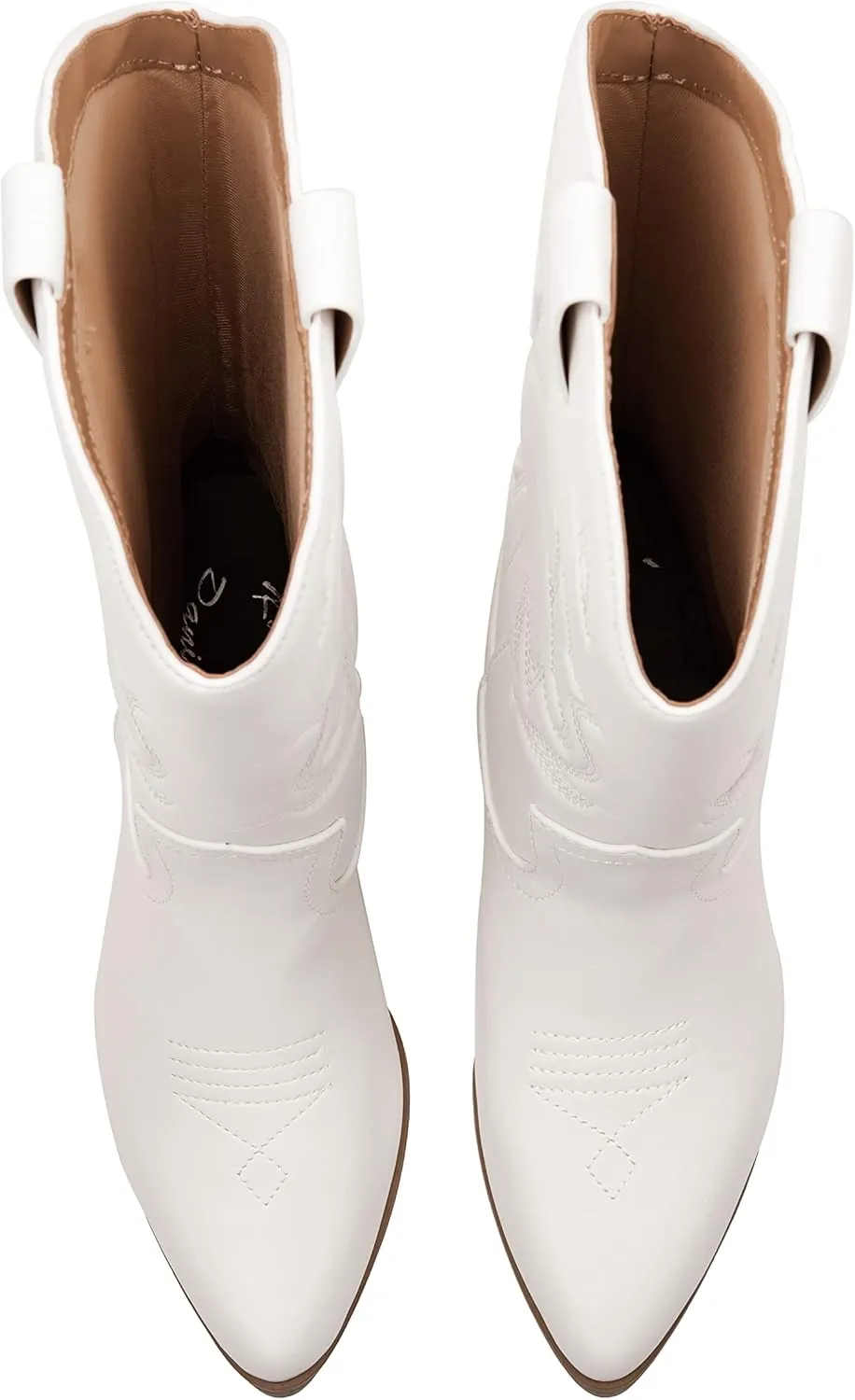 Women’s Western Cowboy Boots – Mid-Calf Pointed Toe Embroidered Cowgirl Boot with Chunky Heel – Classic Rodeo Style Julia