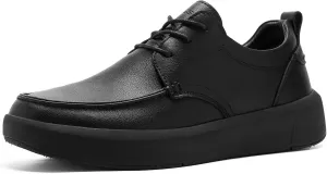 XPACS Men's Orthopedic Leather Dress Walking Shoes: Comfortable Plantar Fasciitis Arch Support Sneakers, Casual Business Work Adjustable Fit Orthotic Flat Feet Oxfords for Heel Foot Pain Relief