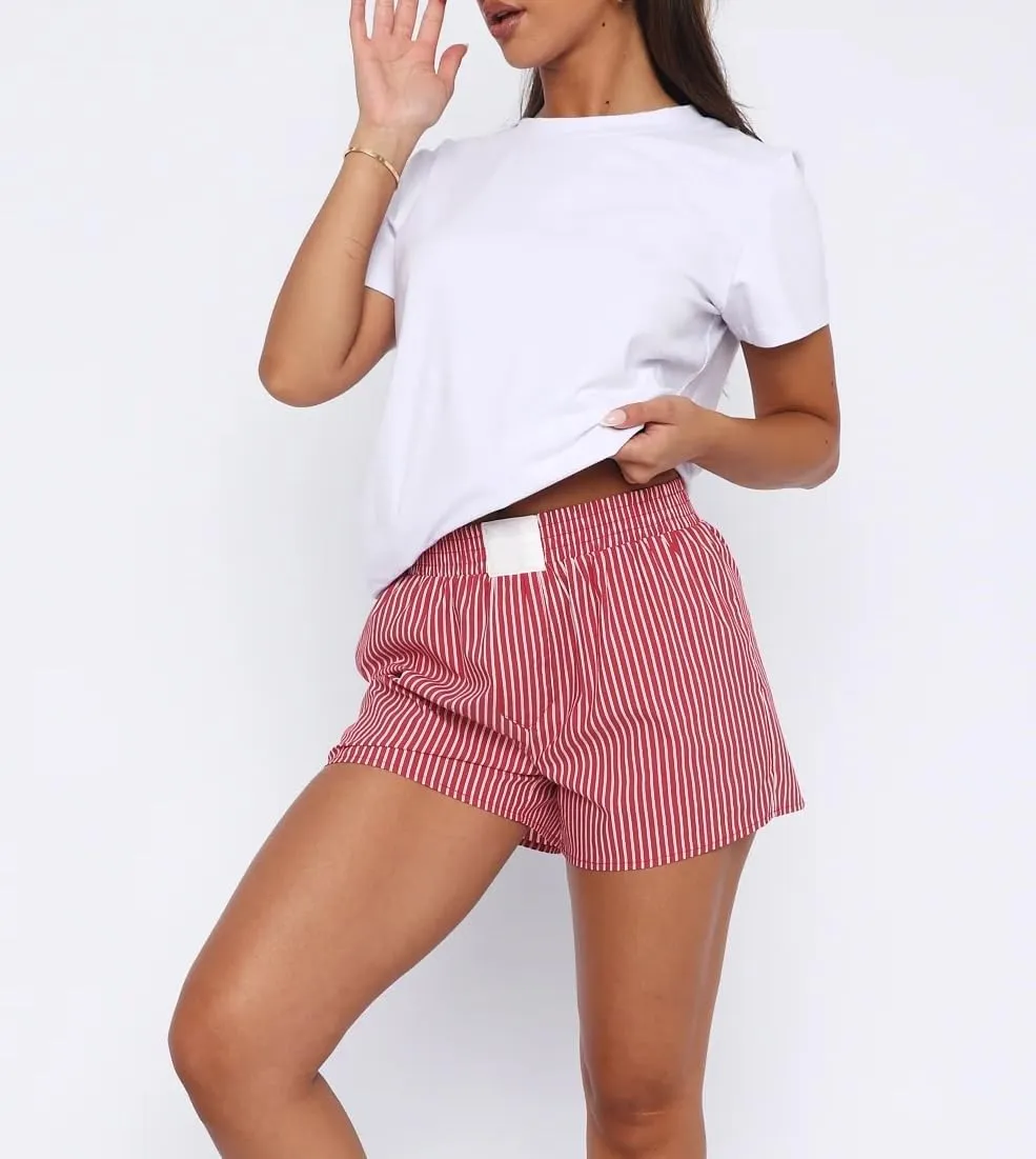 Y2k Plaid Shorts Cute Baggy Ginghem Boxer Shorts for Women Checked Lounge Pajama Bottom Preppy Sleep Pj Shorts