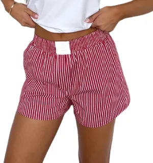Y2k Plaid Shorts Cute Baggy Ginghem Boxer Shorts for Women Checked Lounge Pajama Bottom Preppy Sleep Pj Shorts