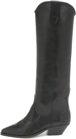 YIYA Western Suede Cowboy Boots Women's Classic Pointed Toe Cowgirl Boot Female Mid-Calf Booties for Women