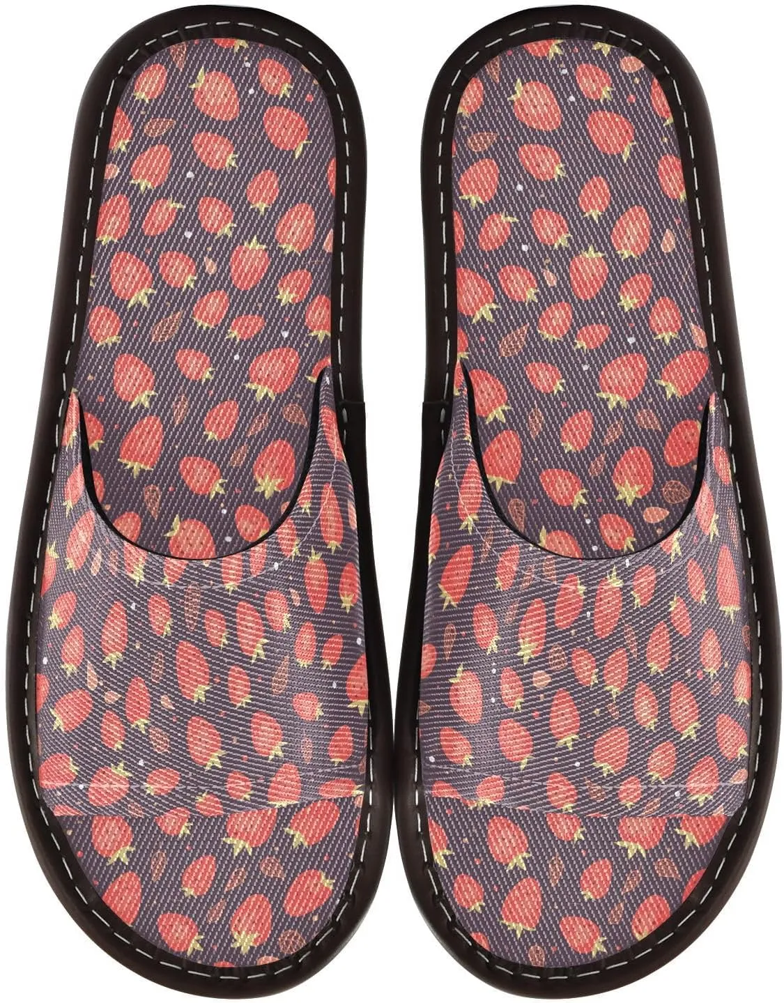 Yuiboo Cute Strawberries Men Women's Bedroom Slippers Washable Beach Sandals for Beach Beach Indoor