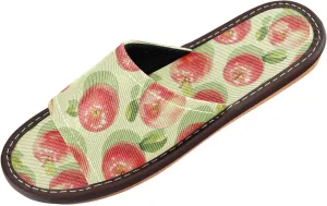 Yuiboo Red Apples Light Green Mens House Slippers Breathable Slides Sandals for Bedroom Bedroom Indoor