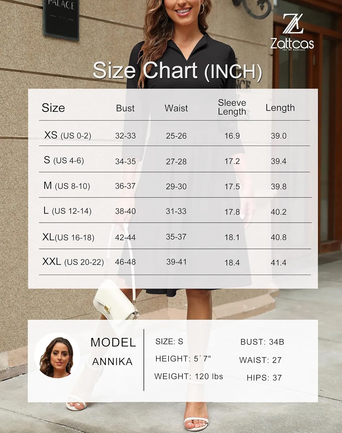 Zattcas Women 2025 Spring Summer Midi Dress Vneck 3/4 Sleeve Business Casual Work Teacher Church Knit Pleated A Line Dresses