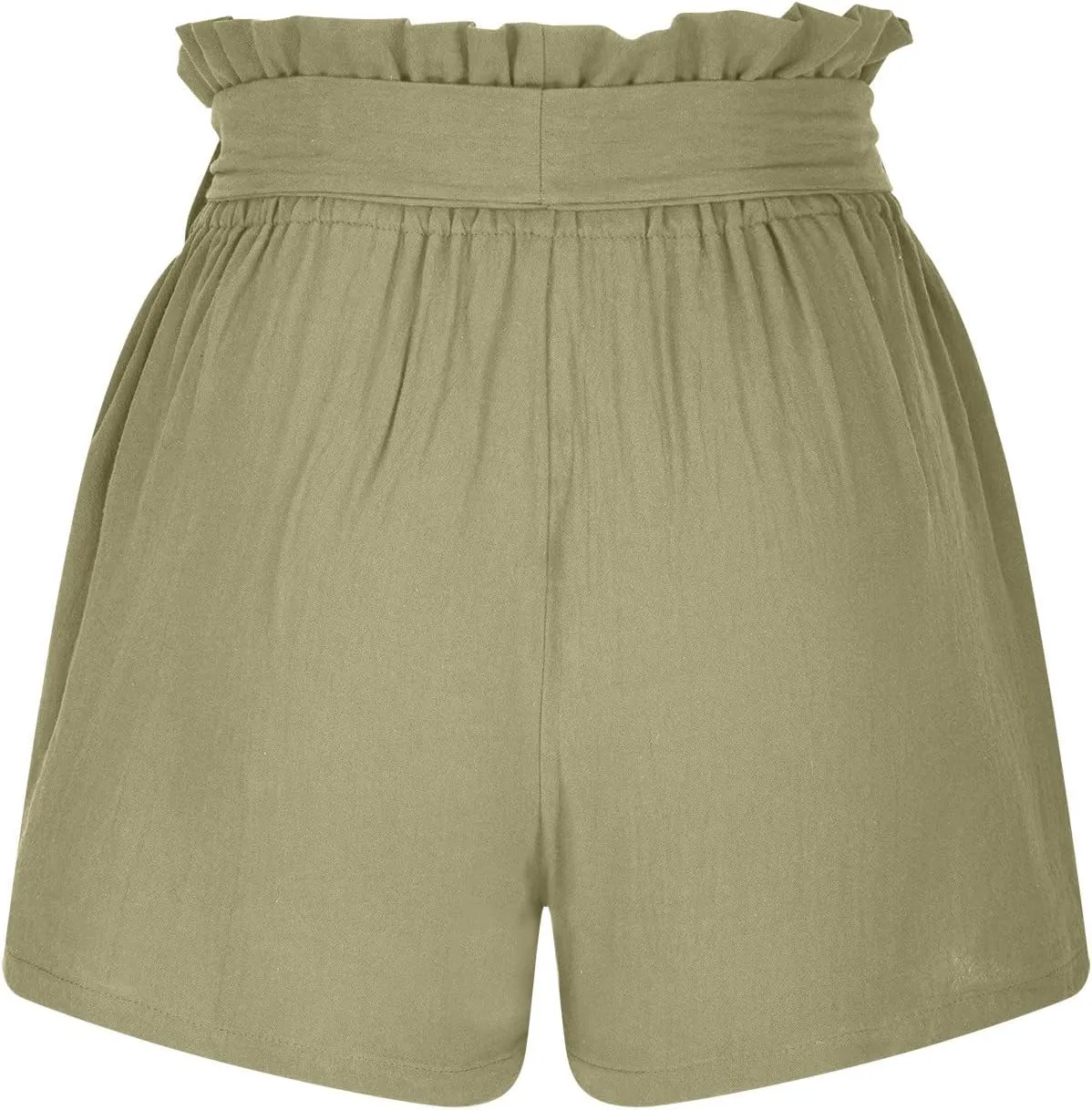 ZDRZK High Waist Paperbag Shorts for Women 2023 Casual Wide Leg Summer Cotton Linen Shorts with Pockets Trendy 2023