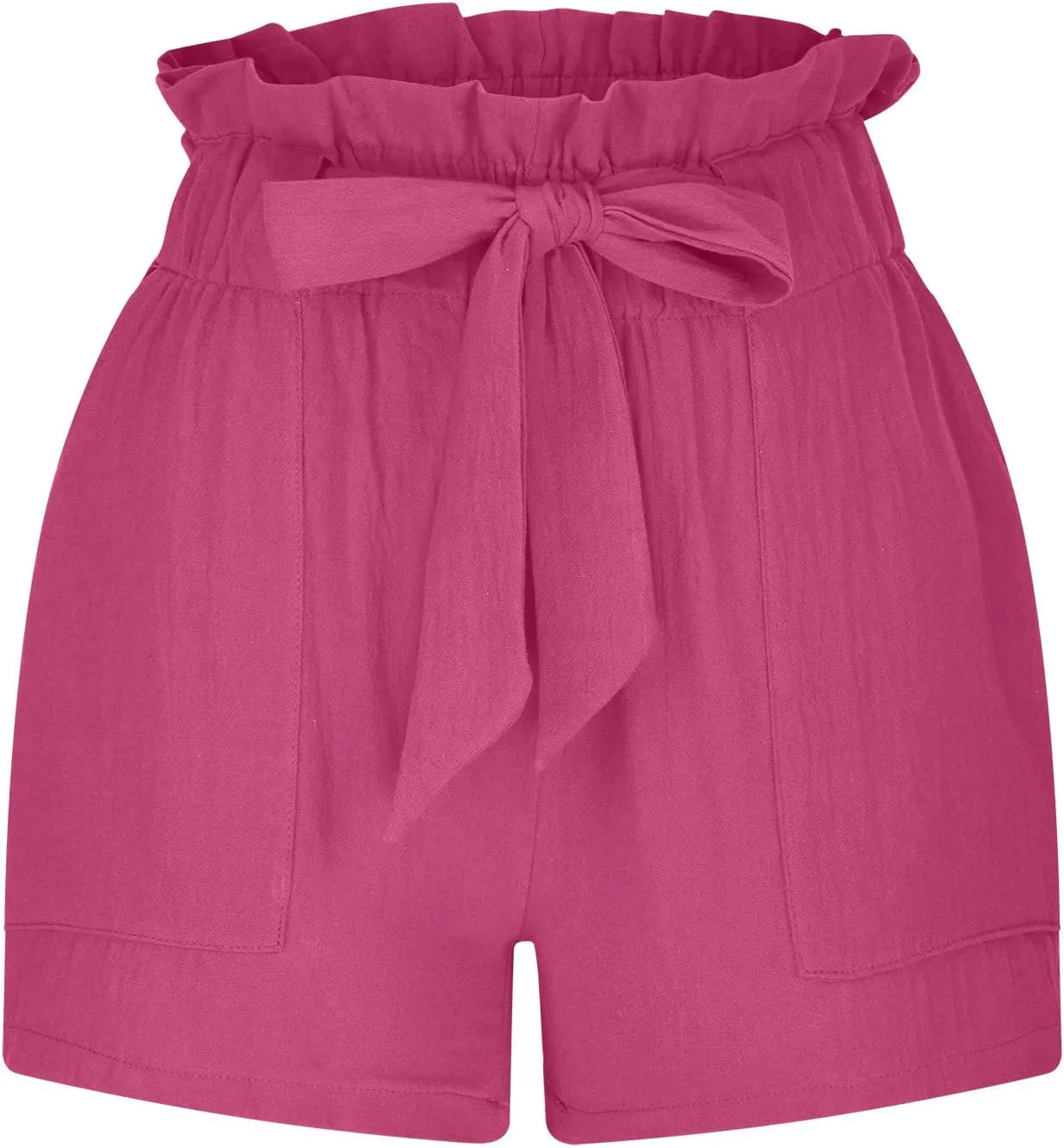 ZDRZK High Waist Paperbag Shorts for Women 2023 Casual Wide Leg Summer Cotton Linen Shorts with Pockets Trendy 2023