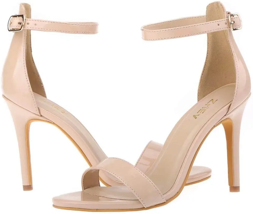 ZriEy Women's Heeled Sandals 4 Inches Open Toe Stiletto High Heels Ankle Strap Fashion Bridal Party Wedding Pump Shoes